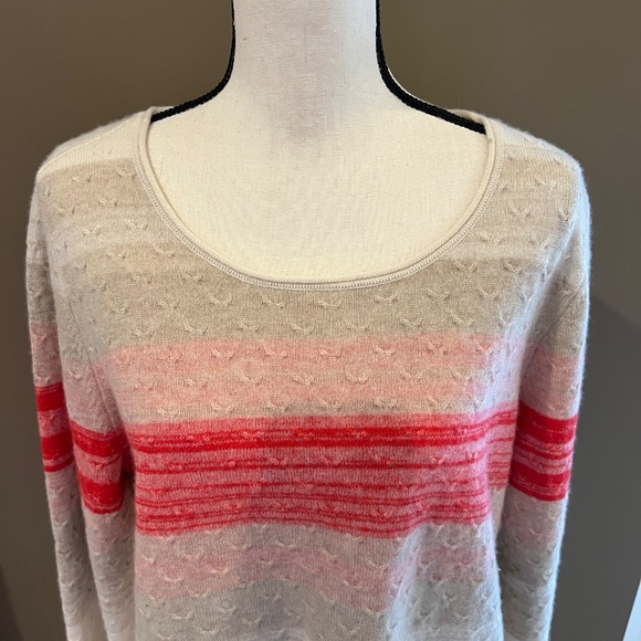 Soft Surroundings Cashmere Tan & Cream Sweater, Size PXL - Picture 2 of 11